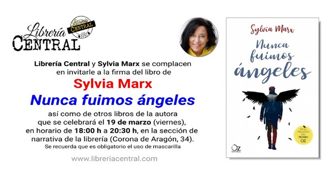 Sylvia Marz presenta Nunca fuimos ángeles en librería Central de Zaragoza